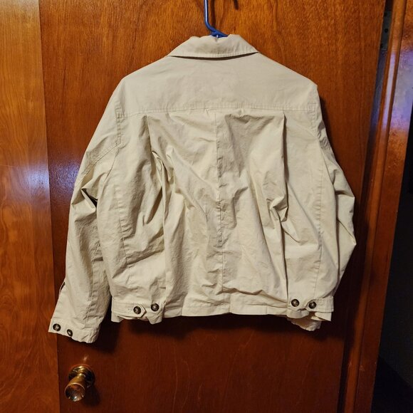 Women's Medium Lands' End Cream Zip Up Soft-Shell Windbreaker Jacket - Picture 8 of 8